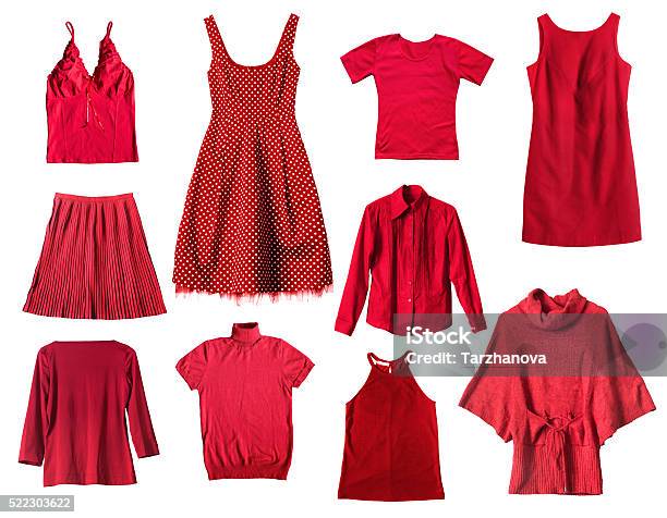 Red Clothes Stock Photo - Download Image Now - Red, Blouse, Dress