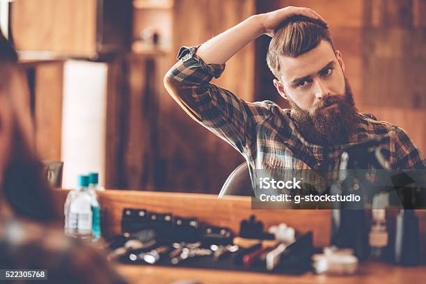 시간 새로운 머리 깎기 남자에 대한 스톡 사진 및 기타 이미지 - 남자, 이발소, 턱수염