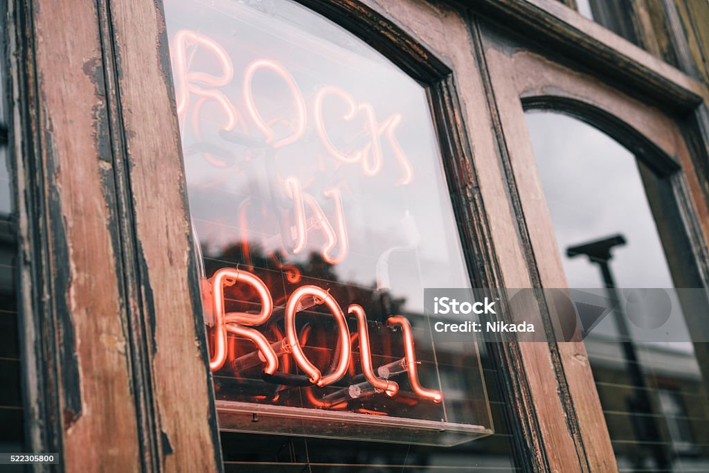 Rock n Roll neon sign London - England Stock Photo