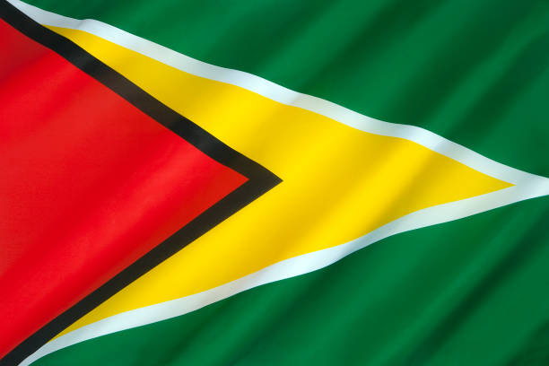 flagge von guyana - flag of guyana stock-fotos und bilder