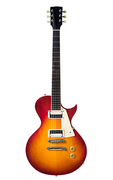 Electric guitar isolated on white NOTE TO INSPECTOR: Please see image attached as release. Thanks. mahogany photos stock pictures, royalty-free photos & images