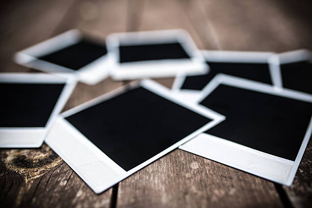 istock Blank photographs on wooden 522311311