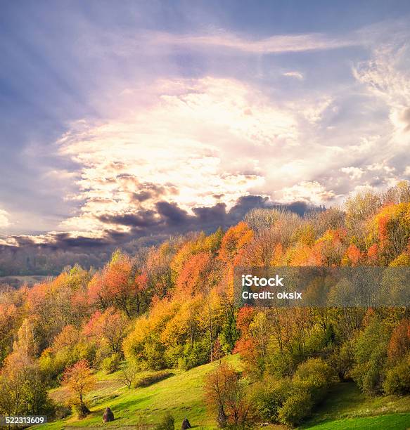 Autumnal Landscape Stock Photo - Download Image Now - Autumn, Backgrounds, Blue