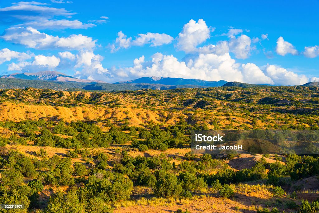 New Mexico Landscape A nice red rock landscape near Espanola, New Mexico, during sunset Archaeology Stock Photo