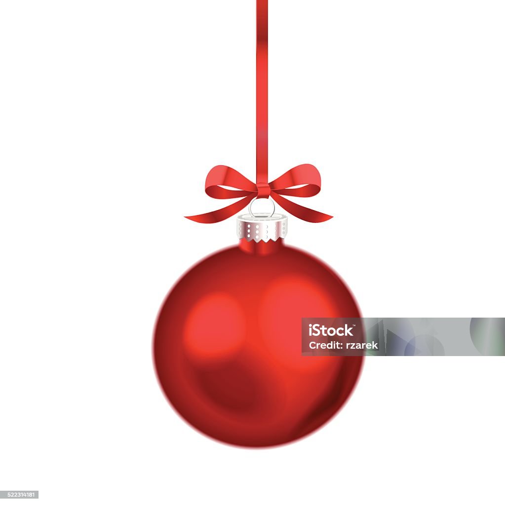 Christmas Ornament With Red Ribbon Vector Illustration Stock Illustration -  Download Image Now - iStock