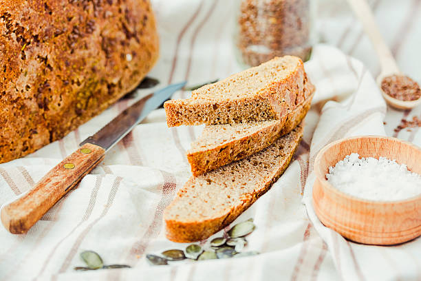 istock homemade rye bread unleavened with seeds, slices, selective focus 522314190