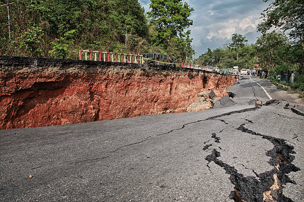 istock Beneath the asphalt. Layer of soil beneath the asphalt road. 522315467