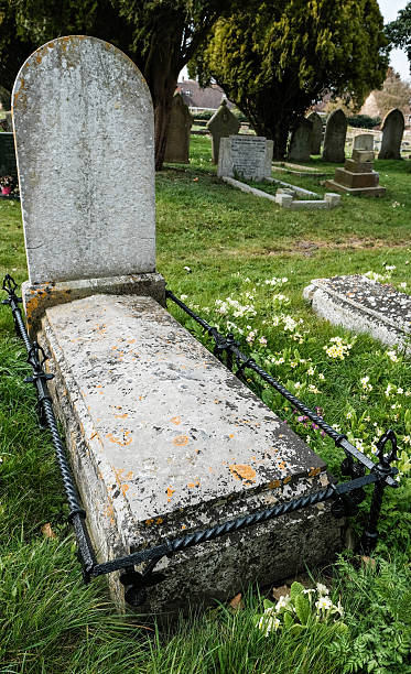 istock Old stone tomb in a typical cemetery during spring 522316272
