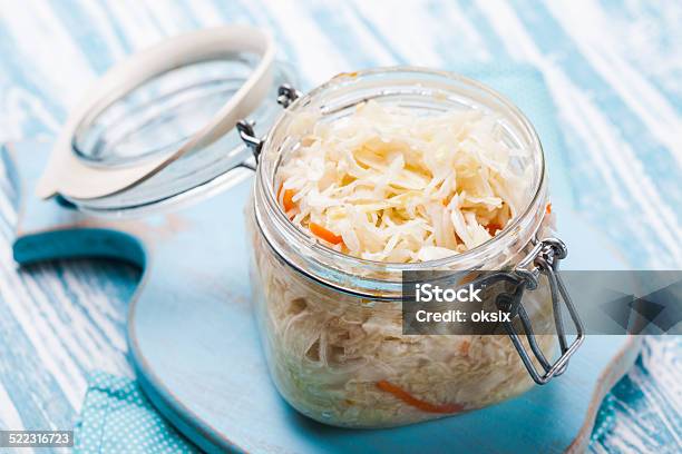 Sauerkraut Stock Photo - Download Image Now - Jar, Sauerkraut, Kimchee