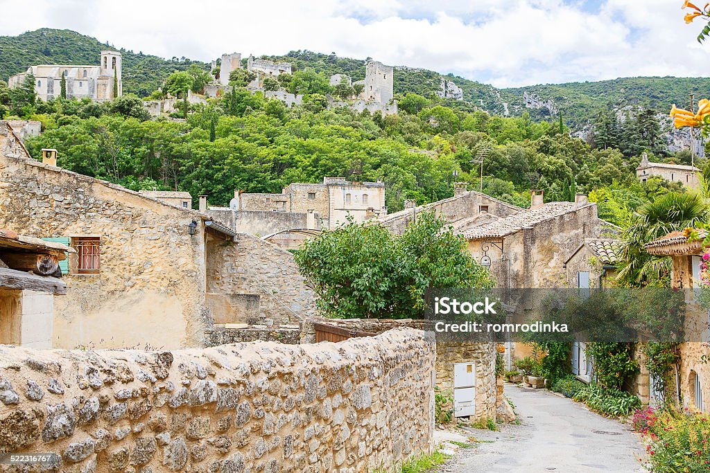 View on Provence village roof and landscape. View on provencal village roof and landscape, Provence, France. On sunny summer day. St Remy De Provence Stock Photo