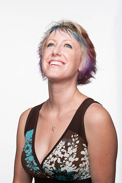 istock Caucasian multi-colored haired woman portrait 522318028