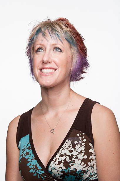 istock Caucasian multi-colored haired woman portrait 522318408