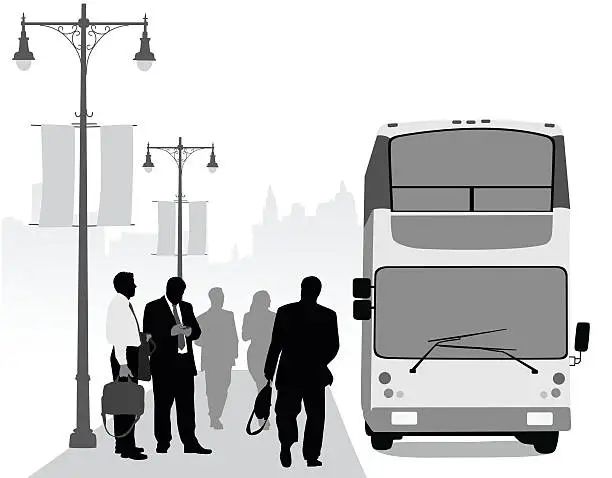 Vector illustration of Business District Urban Transit