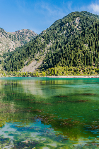Issyk mountain lake, Kazakhstan, near Almaty city