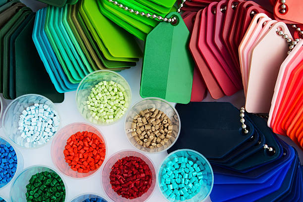 Polymer resin dyed polymer resin with samples polymer photos stock pictures, royalty-free photos & images