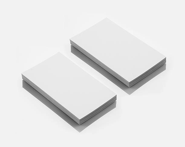 istock Blank Business Card Mockup on White Reflective Background 522319236
