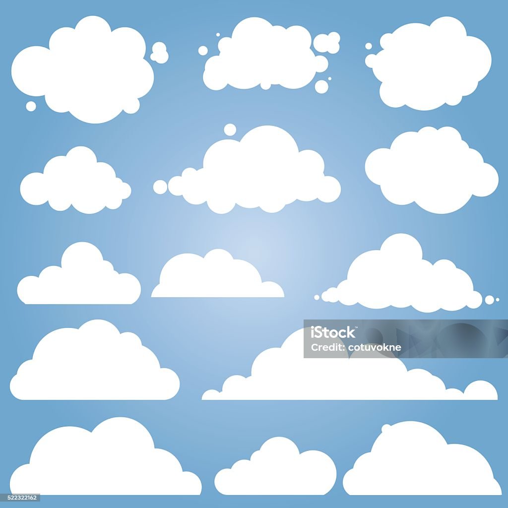 Different Cloud Vector Set Stock Illustration - Download Image Now -  Computer Graphic, Label, Cartoon - iStock