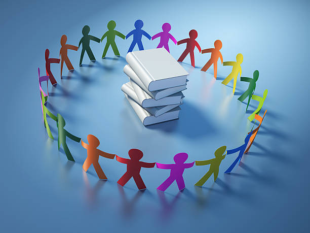 Circle of People with Books - High Quality 3D Render