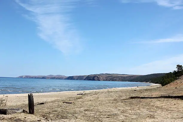 The coast at Lake Baikal, Olkhon island, , Russia