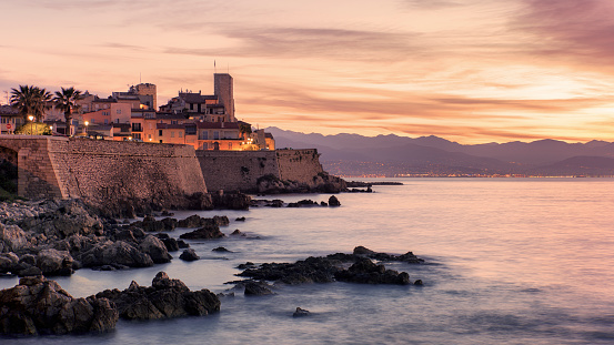 Coastline on the French Riviera in Antibes