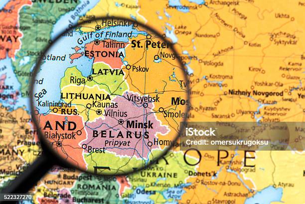 Map Of Estonia Latvia Lithuania And Belarus Stockfoto en meer beelden van Wit-Rusland - Wit-Rusland, Kaart, Letland