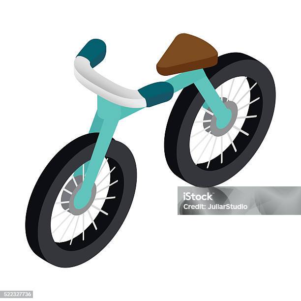 Bike Isometric Icon Stock Illustration - Download Image Now - Activity, Bicycle, Computer Graphic