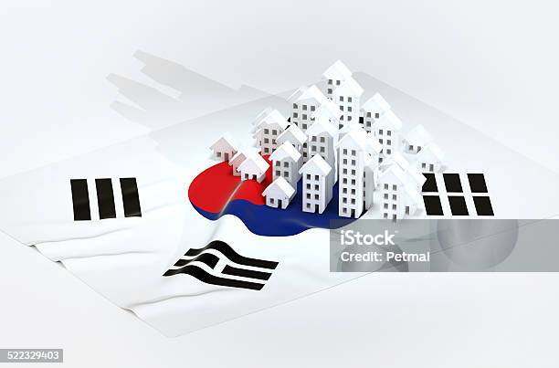 Concept Of South Korean Realestate Development Stock Photo - Download Image Now - Apartment, Architecture, Asia