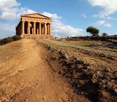 Temple of Concord at the Valley of Temples in Agrigento; Sicily. Italy.