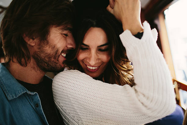 istock Happy couple in the tram 522330431