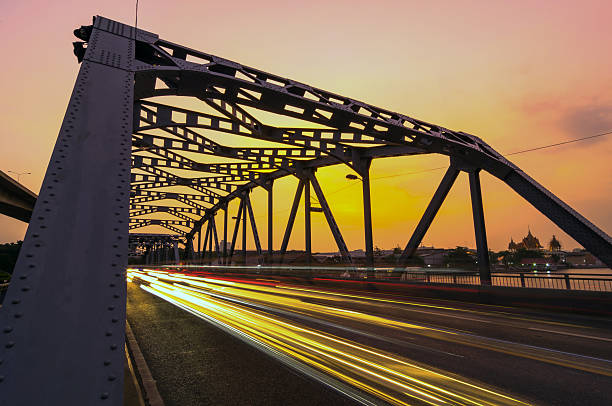 istock on the bangkok Bridge with light after sunset 522330757