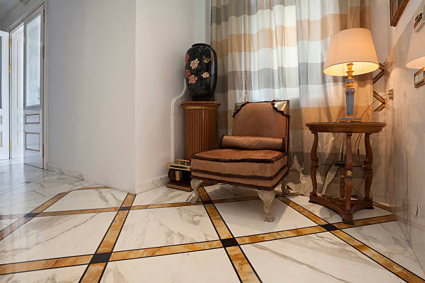 istock Antique chair and lamp in hallway 522331233