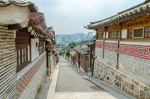 Bukchon hanok village in summer at historical district seoul south korea