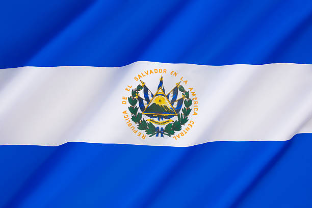 bandeira de el salvador - salvadoran flag imagens e fotografias de stock