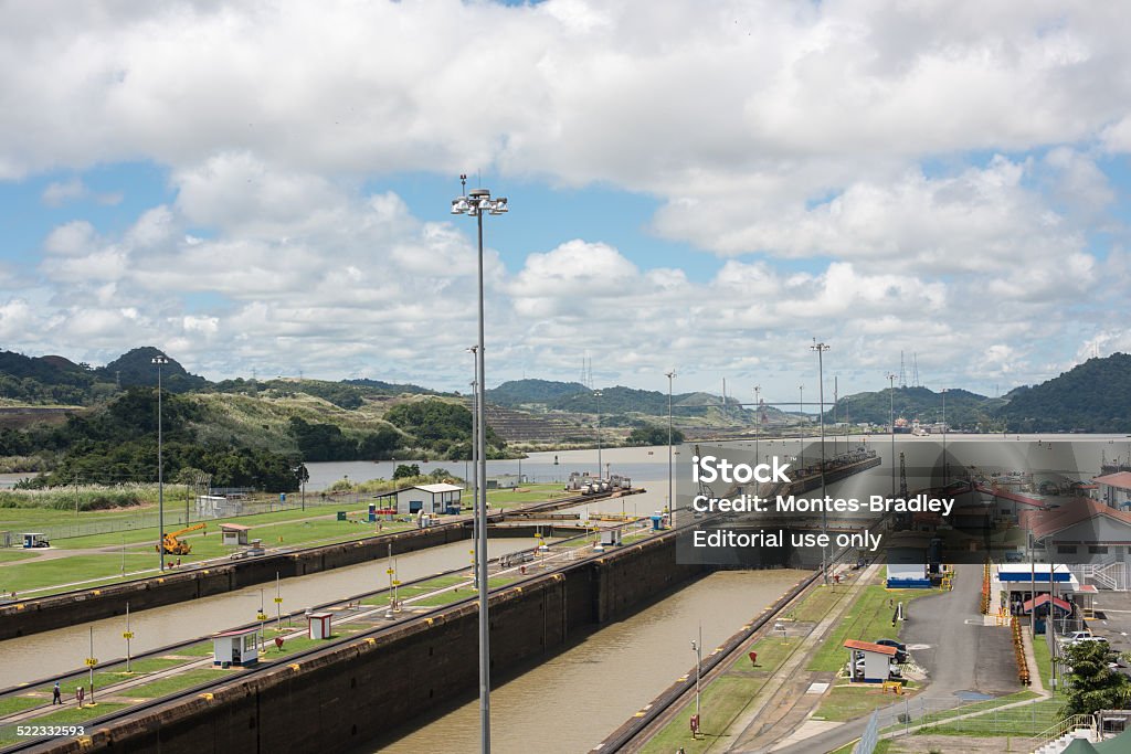 Canal de Panama Panama, Panama - October 21, 2014: Eastern View to the Atlantic at the Panama Canal at a time when no ships are crossing. 20th Century Stock Photo
