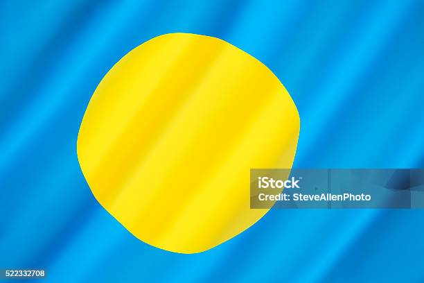 Flag Of Palau Stock Photo - Download Image Now - Colors, Country - Geographic Area, Flag