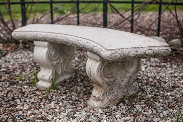 istock Ancient bench  in a park, garden architecture, background 522334198