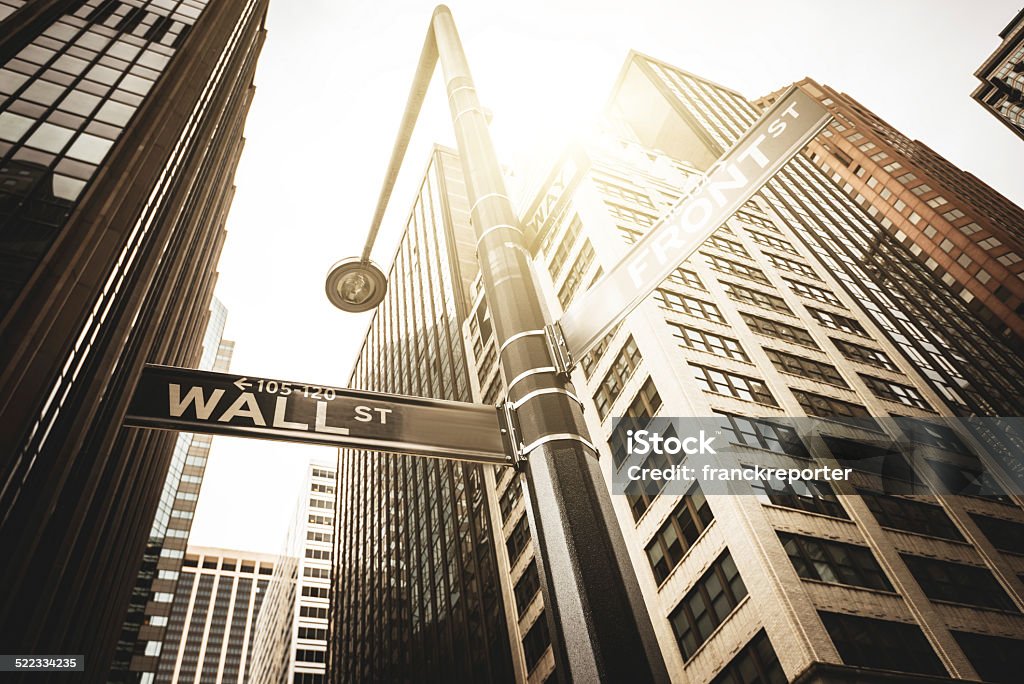 Wall street sign on manhattan New York Stock Exchange Stock Photo