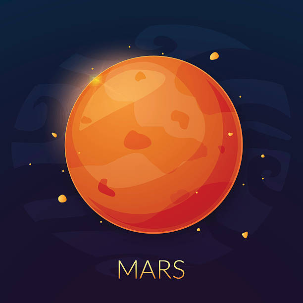 ilustraciones, imágenes clip art, dibujos animados e iconos de stock de el planeta marte, ilustración vectorial - mars