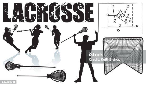 Girls Lacrosse Sports Equipment Stock Illustration - Download Image Now - Lacrosse Stick, Girls, Teenage Girls