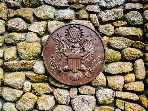 Bronze Presidential Seal at the JFK Memorial in Hyannis, MA
