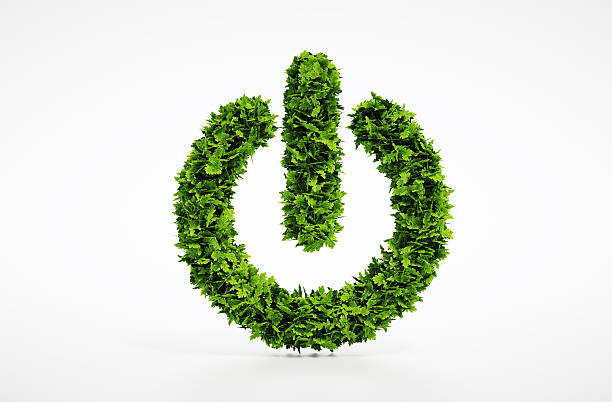 istock Ecology natural power on button home image with white background 522336463