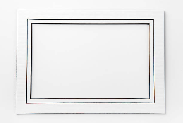 Pre-cut Double Mat Board Pre-cut Double Mat Board for Art with White Black Core ( Photography or Drawing ) on White Background mat photos stock pictures, royalty-free photos & images