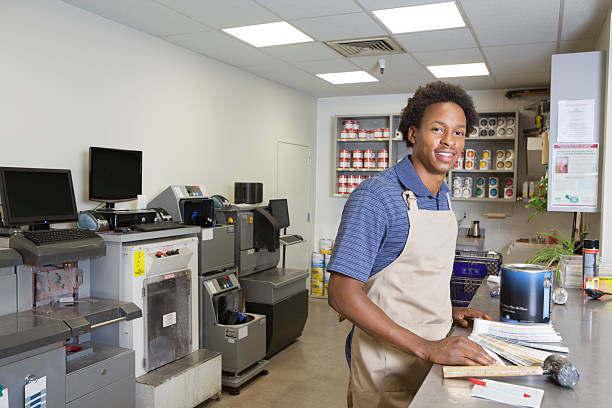 istock African American clerk working 522343673
