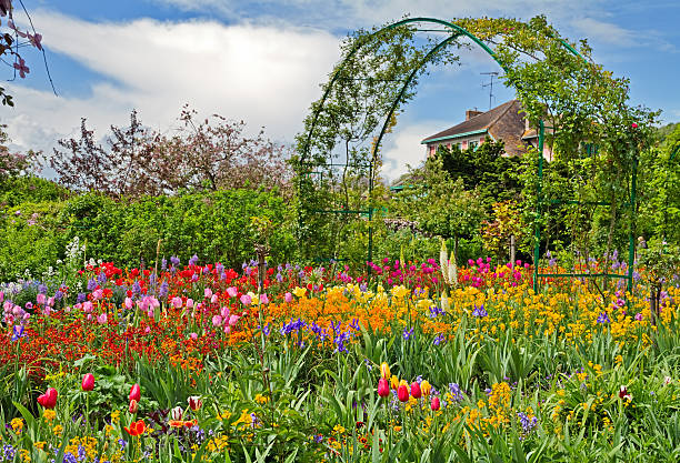 Spring garden Beautiful garden at spring, Giverny, France. giverny stock pictures, royalty-free photos & images