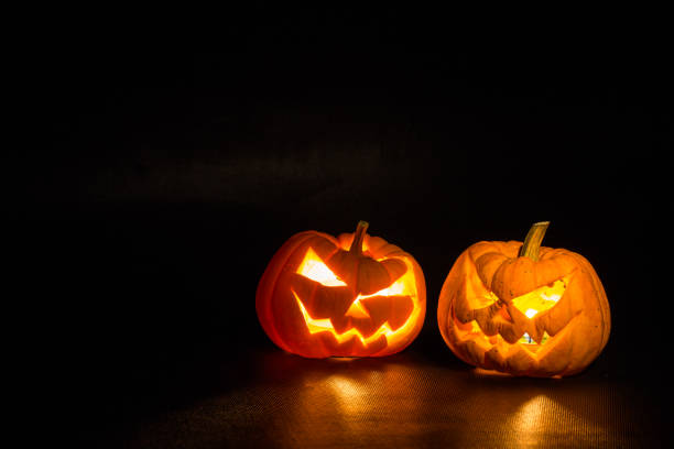 istock Halloween pumpkins smile and scrary eyes 522344495
