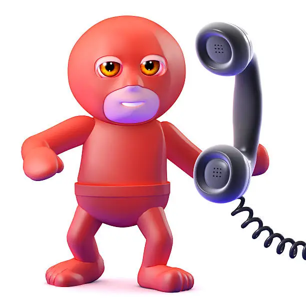 Photo of 3d Superhero answers the phone