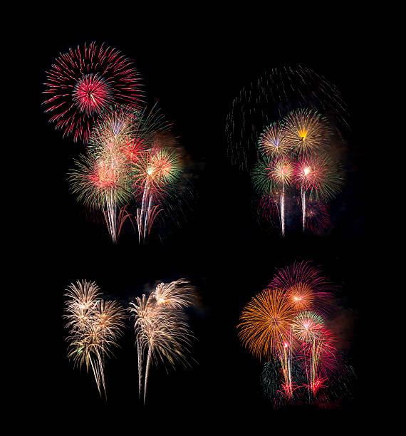istock Fireworks set of four picture 522348379