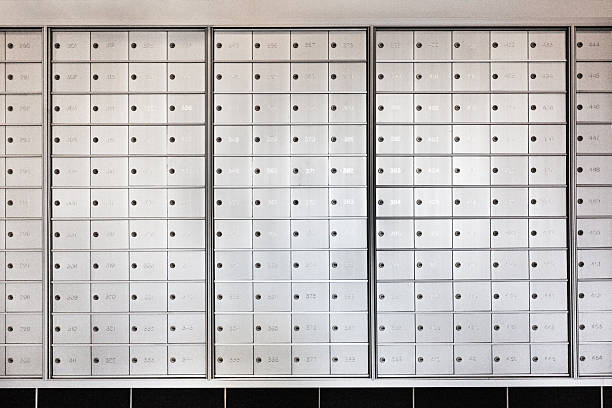 istock Row of Mailboxes in Apartment Building 522356065