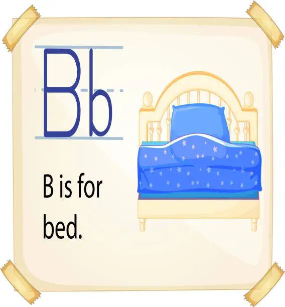 Vector illustration of Alphabet B