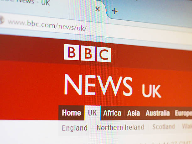 BBC News UK London, UK - October 30, 2014: British home page of the BBC News web site. The BBC is the public British radio and television broadcaster and a well known and respected figure in information and entertainment worldwide bbc photos stock pictures, royalty-free photos & images